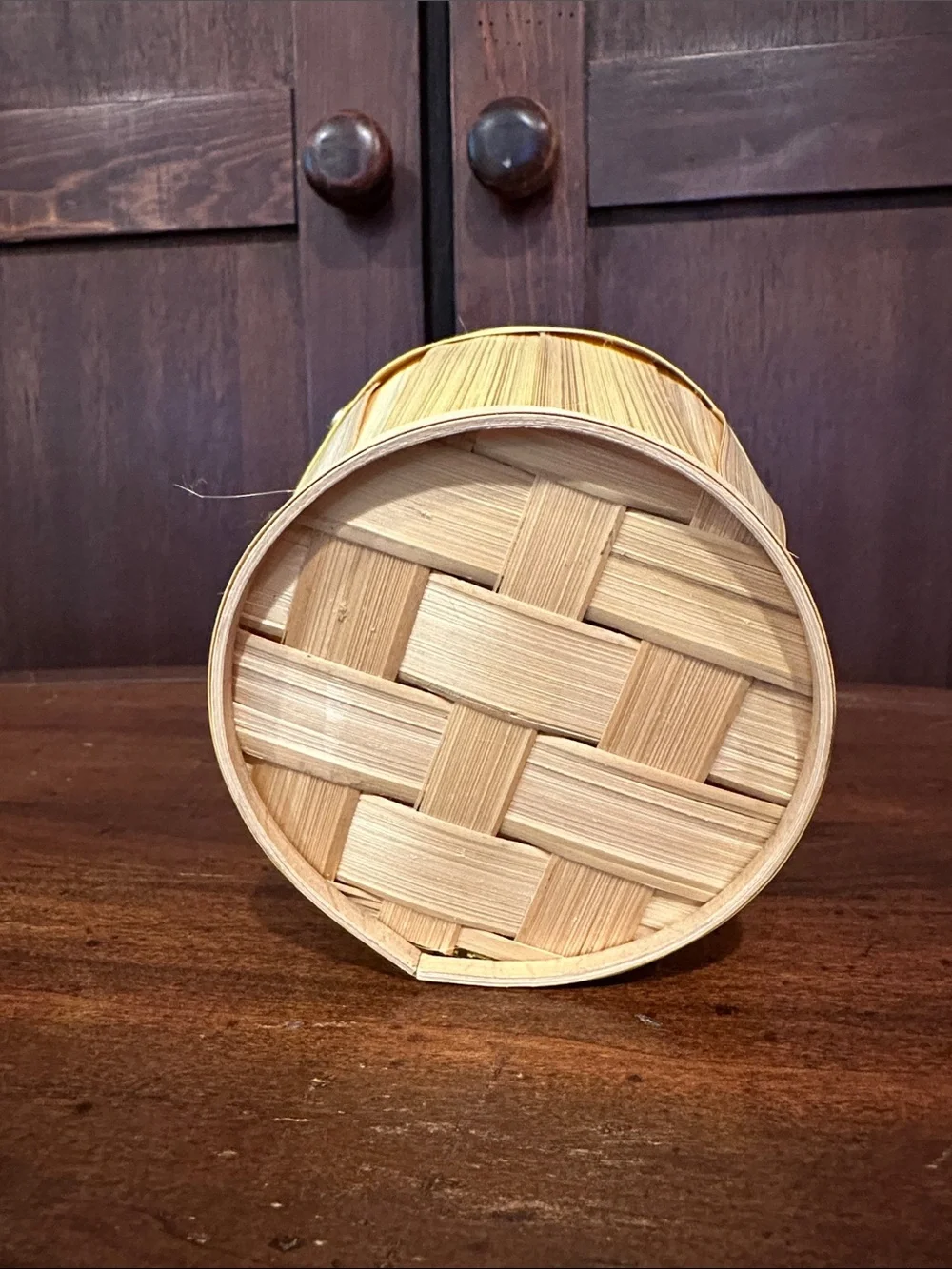 Small wooden basket
